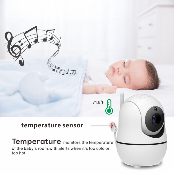 5 inch Video Baby Monitor with Two Camera and Audio, Night Vision, 4X Zoom, 1000ft Range 2-Way Audio Temperature Sensor Lullaby ZopiStyle