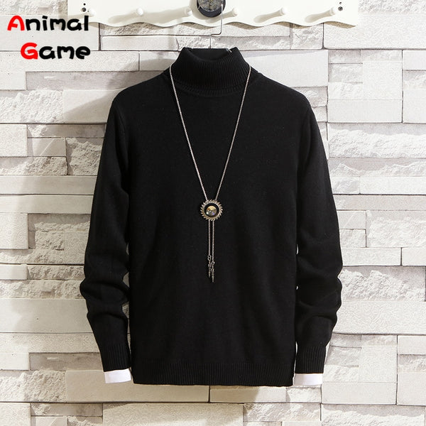 Winter Men Pullover Top Turtleneck Long Sleeve Thick Warm Sweater Slim Pullover Casual Knitwear Elasticity Knitwear Men Clothing ZopiStyle