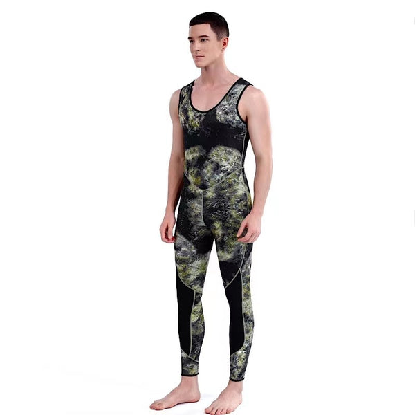 HOT 3mm Camouflage Wetsuit Long Sleeve Fission Hooded 2 Pieces Of Neoprene Submersible  For Men Keep Warm Waterproof Diving Suit ZopiStyle