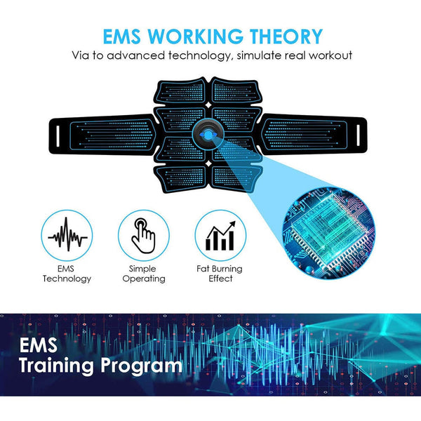 EMS Abdominal Muscle Stimulator Trainer USB Connect Abs Fitness Equipment Training Gear Estimulador Muscular Slimming Massager ZopiStyle