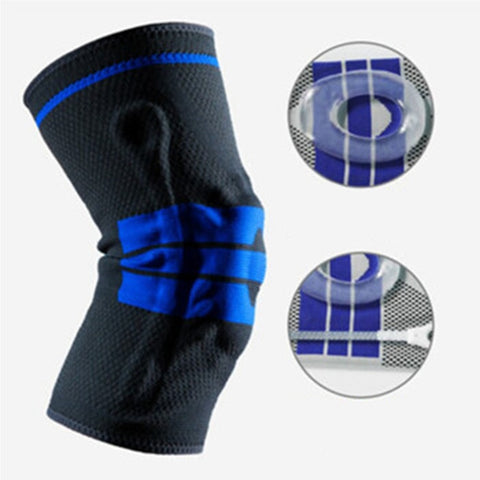 1 PCS Silicone Padded Knee Pads Supports Brace Basketball Fitness Meniscus Patella Protection Kneepads Sports Safety Knee Sleeve ZopiStyle
