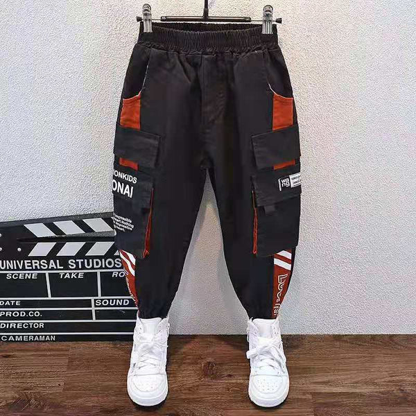 teenage boys pants 3-10 years old cotton Korean casual loose pants children spring and autumn trousers  large pockets ZopiStyle