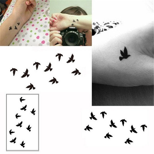 Waterproof Temporary Tattoo Sticker Swallow fly bird Flash Tatoo Fake Tatto arm leg Wrist Foot hand For Girl Men Women kids ZopiStyle