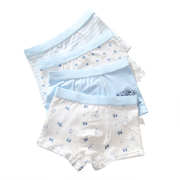 4 Piece Kids Boys Underwear Cartoon Children&#39;s Shorts Panties for Baby Boy Boxers Stripes Teenager Underpants 4-14T ZopiStyle