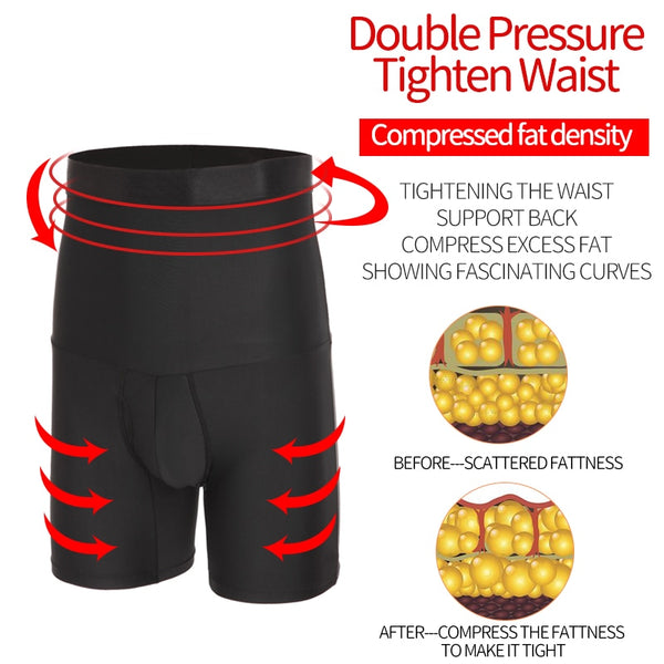 Mens Body Shaper Compression Shorts Waist Trainer Tummy Control Slimming Shapewear Modeling Girdle Anti Chafing Boxer Underwear ZopiStyle