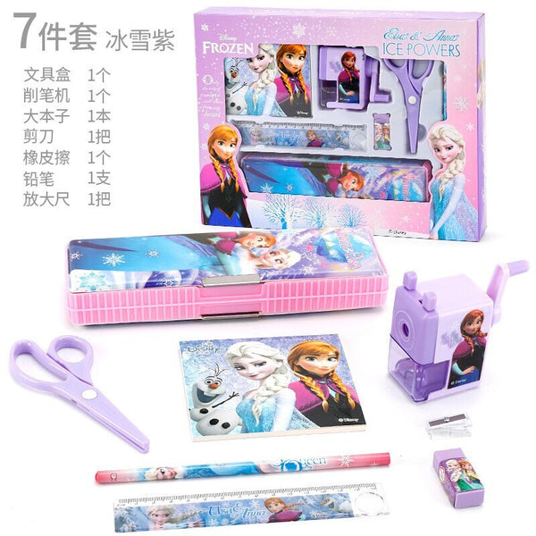 Disney Cartoon Anime Figure Stationary Set School Supplies Mickey Mouse Princess Sofia Elsa Avengers Pencil Case Children Gift ZopiStyle