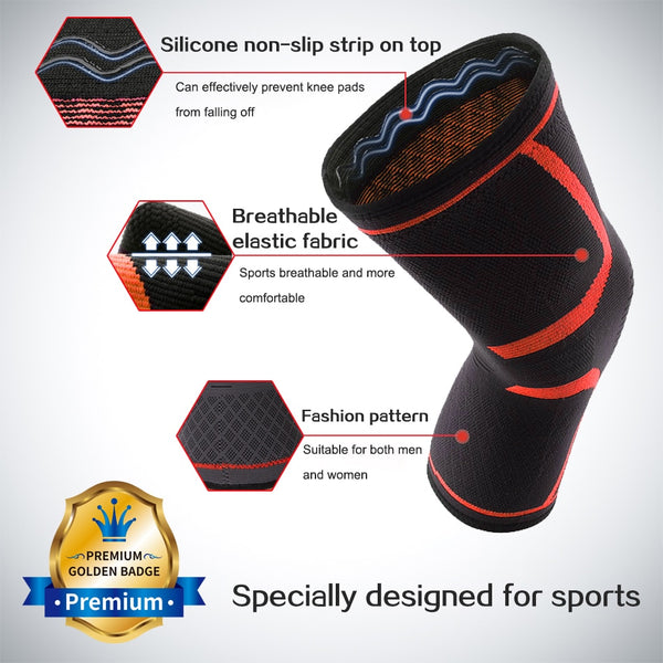 WorthWhile 1 PC Elastic Knee Pads Nylon Sports Fitness Kneepad Fitness Gear Patella Brace Running Basketball Volleyball Support ZopiStyle