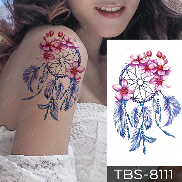 Waterproof Temporary Tattoo Sticker Chest Lace Henna Mandala Flash Tattoos Wolf Diamond Flower Body Art Arm Fake Tatoo Women Men ZopiStyle