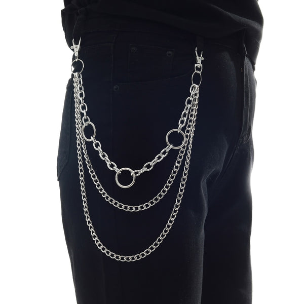 Punk Chains on jeans Keychain for Women Pants Multi Layer Belt Waist chains  Hip Hop Hook hiphop Jewelry ZopiStyle