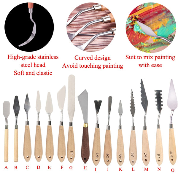 Palette Oil Mix Scrape Scraper Knife Texture Painter Paint Tool Artist Art Draw Spatula Drawer watercolor Student Pigment ZopiStyle