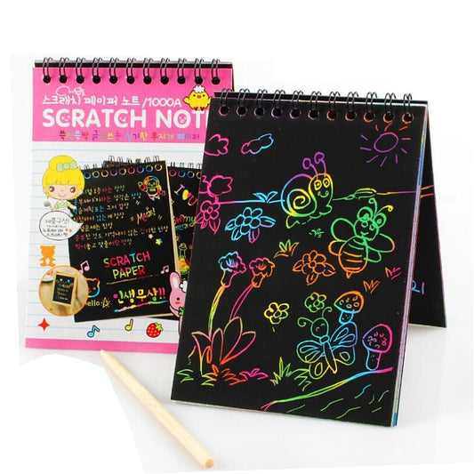 1PC Scratch Note Children&#39;s Creative DIY Colorful Graffiti Notebook Scratch Painting Kindergarten DIY Children Graffiti Book ZopiStyle