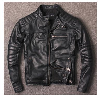 Free shipping.Vintage style mens cowhide clothes,quality biker leather Jacket,fashion black genuine Leather coat.homme slim, ZopiStyle