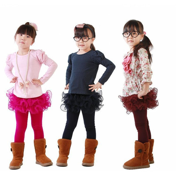 Autumn Winter Baby Girls Leggings Fleece Warm Candy Color Leggings For Girl Fashion Kids Pants Girls Clothing 3-9 Year ZopiStyle