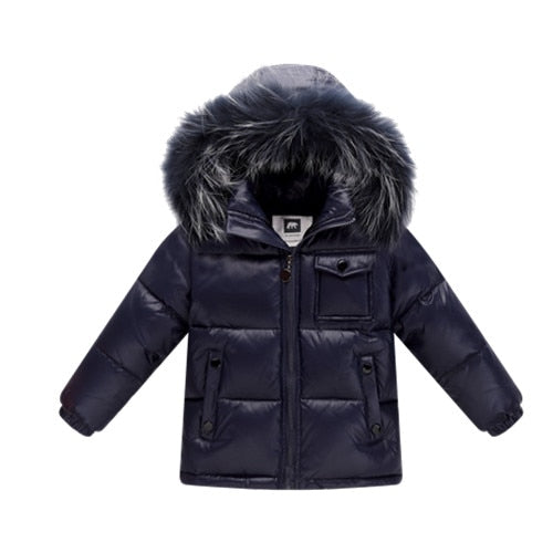 Black Winter Jacket Parka For Boys Winter Coat 90% Down Girls Jackets Children&#39;s Clothing Snow Wear Kids Outerwear Boy Clothes ZopiStyle