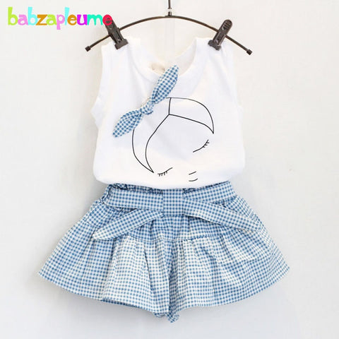 Summer Baby Girls Clothes Toddler Clothing Vest+Shorts 2PCS set Children Girls Costume 0-7Year Infant Outfits kidswear BC1152 ZopiStyle
