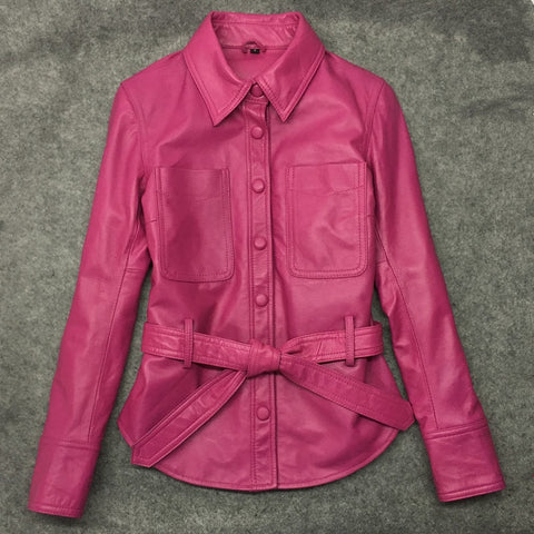 Free shipping,New Genuine leather woman slim jacket.fashion Asian size female sheepskin coat,leather Shirt.slim wholesales ZopiStyle