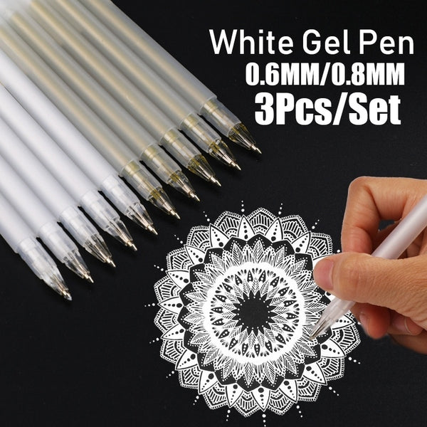 3Pcs/Set 0.8mm White Ink Color Mark Pens Art Supplies Painting and Drawing Tools ZopiStyle