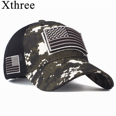 Xthree High Quality USA Flag Camouflage Baseball Cap For Men Snapback Hat Army American Flag Baseball Cap Bone Trucker Gorras ZopiStyle