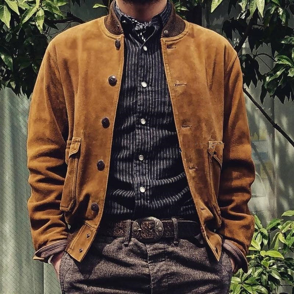 Brand new classic man genuine leather Jacket ZopiStyle