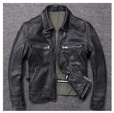 Free shipping.Dermis Brand new men cowhide coat.Natural quality men&#39;s genuine Leather jacket.бычина vintage leather clothes ZopiStyle