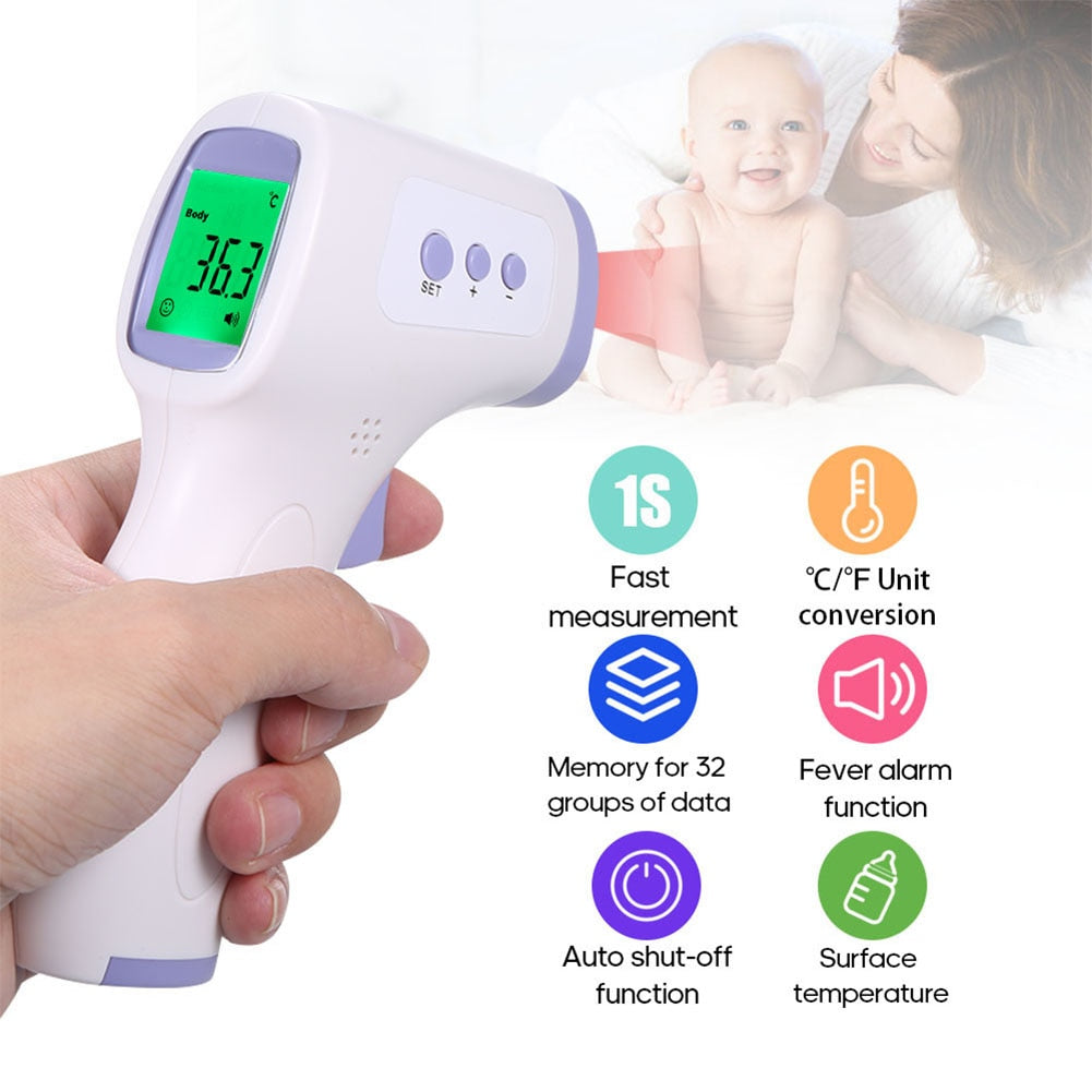 Non-contact Infrared Forehead Temperature Gun Frontal Measuring Instrument LCD Temperature Measurement for Baby Adults ZopiStyle