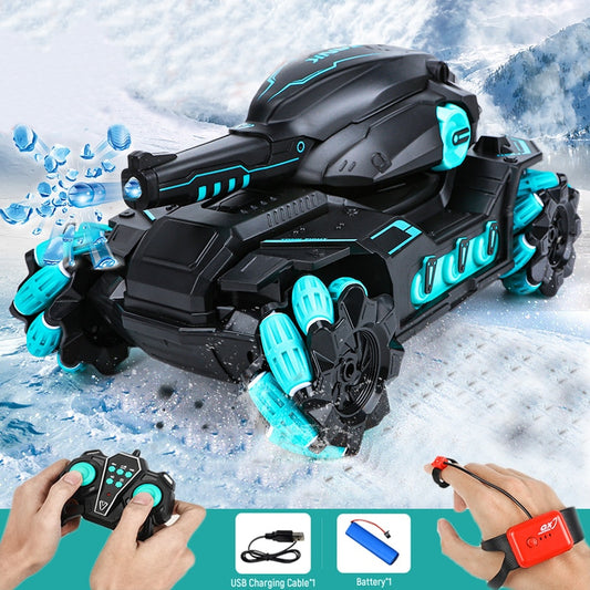 2.4G RC Car Toy 4WD Water Bomb Tank RC Toy Shooting Competitive Gesture Controlled Tank Remote Control Drift Car Kids Boy Toys ZopiStyle
