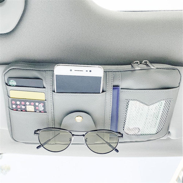 New Car Sun Visor Organizer Storage Holder Car Styling Visor Clip Sunglasses Holder Card Ticket Storage Bag Pouch Car Organizer ZopiStyle