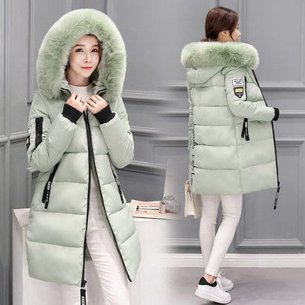 Parka Women 2022 Winter Coats Long Cotton Casual Fur Hooded Jackets Women Thick Warm Winter Parkas Female Overcoat Coat ZopiStyle