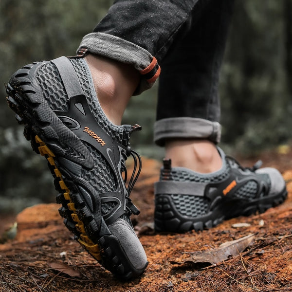 2022 men&#39;s sandals non-slip breathable wading creek shoes casual summer hiking mesh outdoor shoes large size 38-50 size shoes ZopiStyle