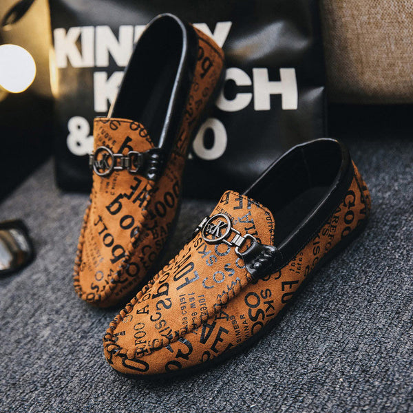 Fashion Brand Men Loafers Suede Men&#39;s Casual Shoes Korean Version of Personalized Wild Lazy Shoes Soft Bottom Driving Shoes Male ZopiStyle
