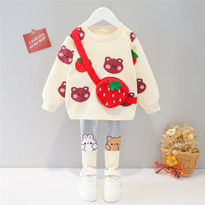 Spring Autumn Baby Girls Clothing Sets Kids Cartoon Rabbit Long Sleeve T Shirt Pants Children Casual Clothes Infant Outfit ZopiStyle