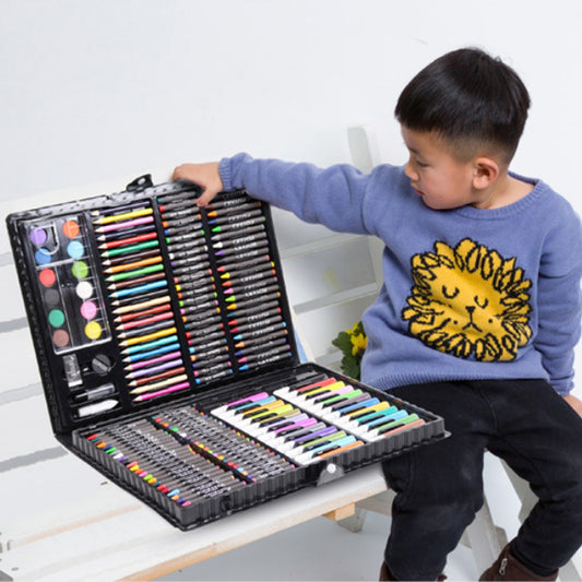 168PCS Art Artist Painting Set for Kids Students Christmas Birthday Festival Gift Watercolor Crayons Drawing Set Art Supplies ZopiStyle
