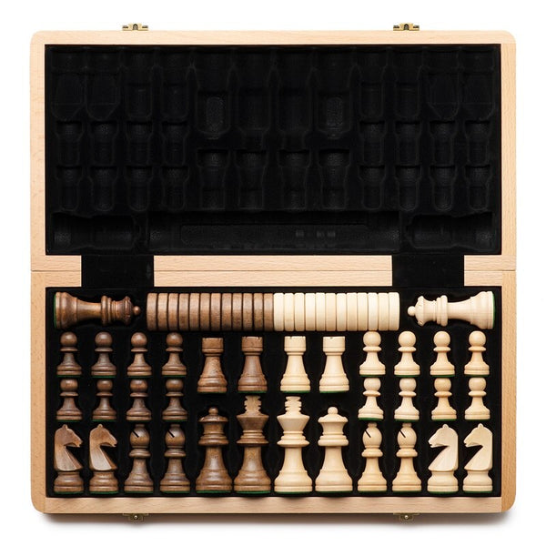 Jusenda 15&quot;x15&quot; Beech Wood Chess Set Luxury Large Backgammon Set With Carrom Board High Grade Professional Board Game Checkers ZopiStyle