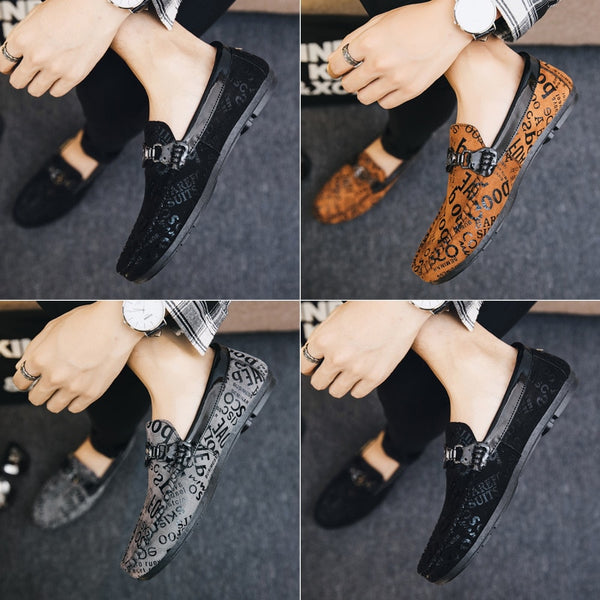 Fashion Brand Men Loafers Suede Men&#39;s Casual Shoes Korean Version of Personalized Wild Lazy Shoes Soft Bottom Driving Shoes Male ZopiStyle