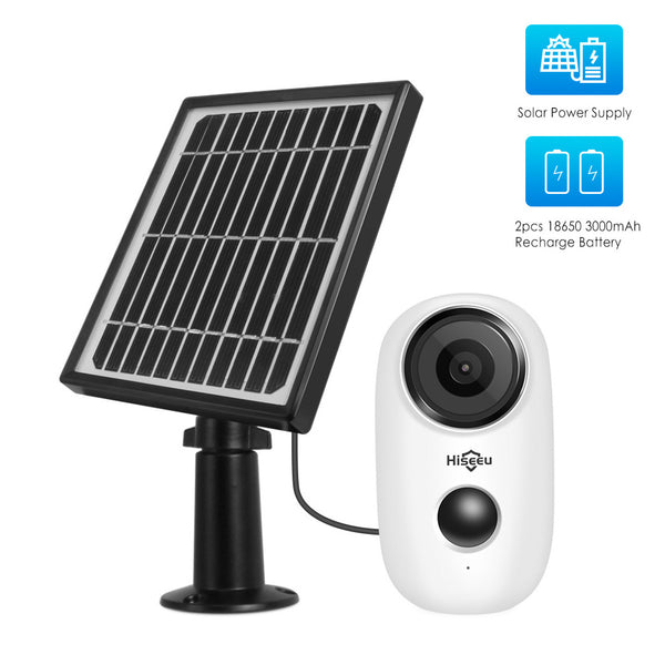 Solar Wireless Camera Outdoor Waterproof Security Camera Rechargeable Batteries 1 million Pixels  white ZopiStyle