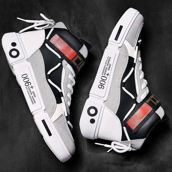 Men Shoes Sneakers Spring New Men&#39;s High Top Board Fashion Male Black Sports Fashion Zapatillas Hombre Chaussure Homme Basket 44 ZopiStyle