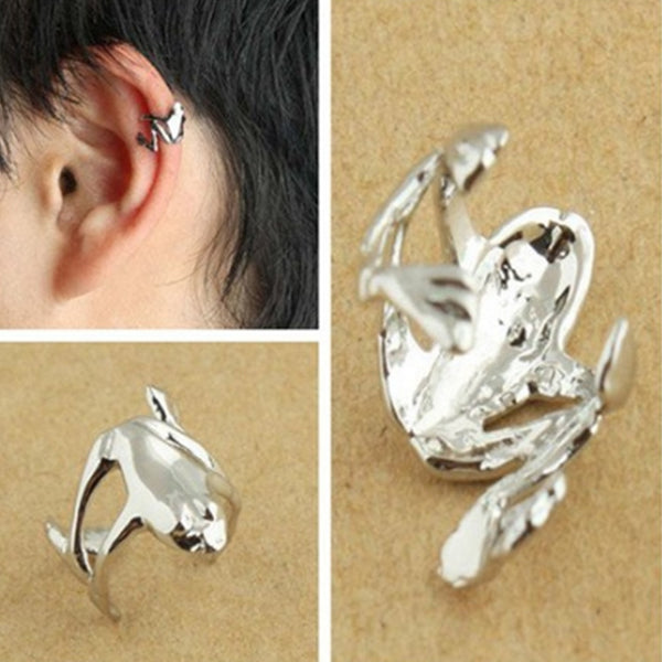 2021 Fashion Frog Ear Cuffs Siliver Ear Cuff Clip Earrings For Women Earcuff No Piercing Fake Cartilage Earrings 1 PC Fashion ZopiStyle