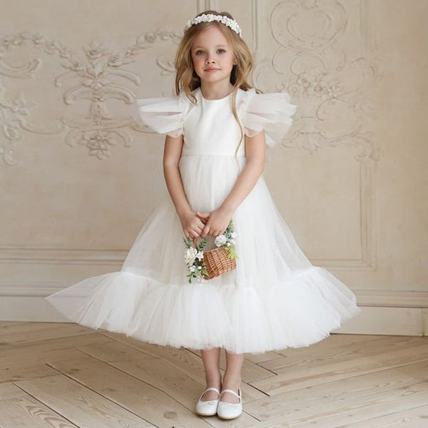 Flower Girl Dress Children Bridemaid Wedding Dresses For Kids Pink Tulle Gowns 2023 New Girls Boutique Party Wear Elegant Frocks ZopiStyle