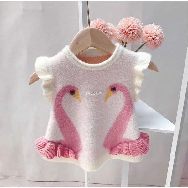 Spring Autumn Baby Girls Sweet Candy Color  Knitting Sweater Vest  Shirts Clothing Sets Children Korean Blouse Vest Outfits ZopiStyle