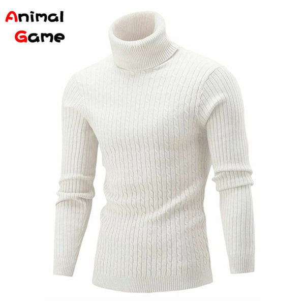 Winter Men Pullover Top Turtleneck Long Sleeve Thick Warm Sweater Slim Pullover Casual Knitwear Elasticity Knitwear Men Clothing ZopiStyle