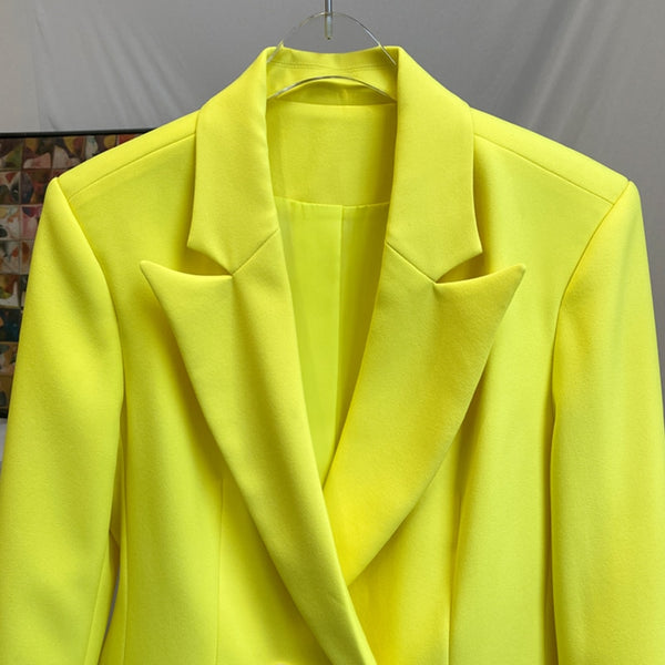 TWOTWINSTYLE Minimalist Blazer For Women Notched Long Sleeve Casual Large Size Coat Female Fashion Clothing 2022 Autumn New ZopiStyle