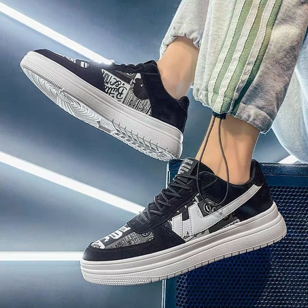 Men Shoes Sneakers Spring New Men&#39;s High Top Board Fashion Male Black Sports Fashion Zapatillas Hombre Chaussure Homme Basket 44 ZopiStyle
