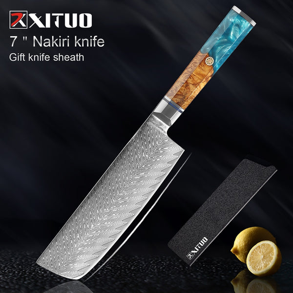 XITUO 1-9PC HighQuality Damascus Kitchen Knife 67 Layers Japanese Damascus Steel Sharp Blade Chef Knife Gift Knife Set ZopiStyle