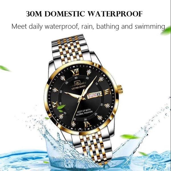 2022 New Casual Sport Chronograph Men&#39;s Watches Stainless Steel Band Wristwatch Big Dial Quartz Clock with Luminous Pointers ZopiStyle
