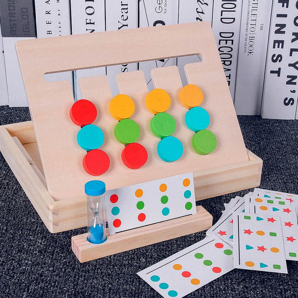Children Wooden Games Puzzle Teaching Aids Montessori Early Educational Shape Color Matching Toy Logical Thinking Training Toy ZopiStyle