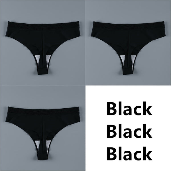 Panties For Women Seamless Panty Set Solid Invisible Underwear Sexy Low Waist Briefs Women&#39;s Underpants Lingerie Dropship 3 Pcs ZopiStyle