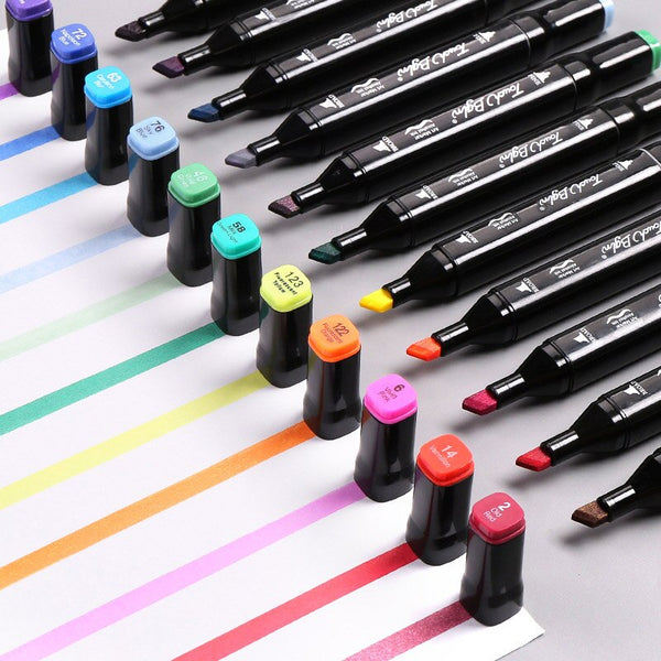 30/80/168/262 Colors Double Headed Marker Pen Set Sketching Oily Tip Alcohol Based Markers For Manga Drawing School Art Supplies ZopiStyle