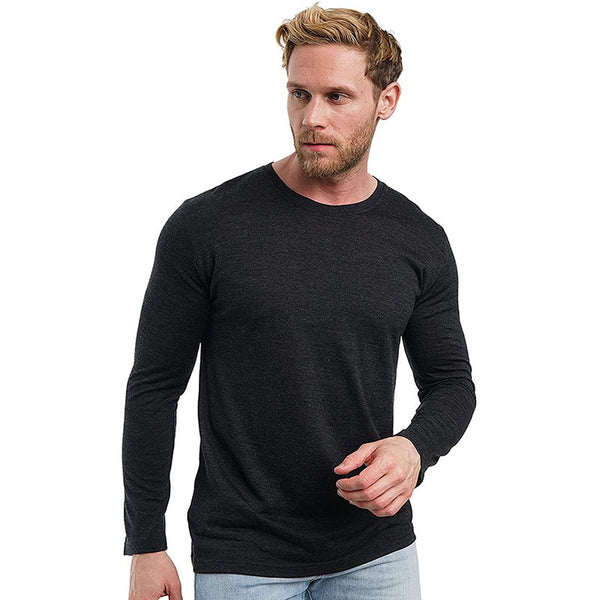 Men&#39;s 100% Merino Wool Thermal long sleeve T Shirt Base Laye Merino Wool Shirt 250g Wicking Breathable Anti-Odor ZopiStyle