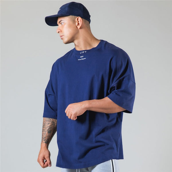 Running Oversized T shirt Men Gym Bodybuilding and Fitness Loose Casual Lifestyle Wear T-shirt Male Streetwear Hip-Hop Tshirt ZopiStyle