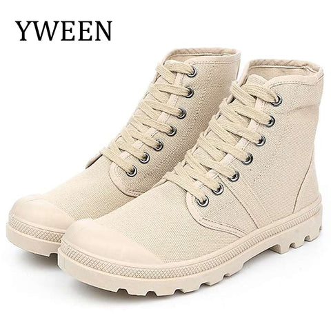 YWEEN Lace Up Men&#39;s Casual Shoes Spring Autumn High Top Men&#39;s Army Shoes Men Casual Canvas Shoes Male High Quality Shoes ZopiStyle